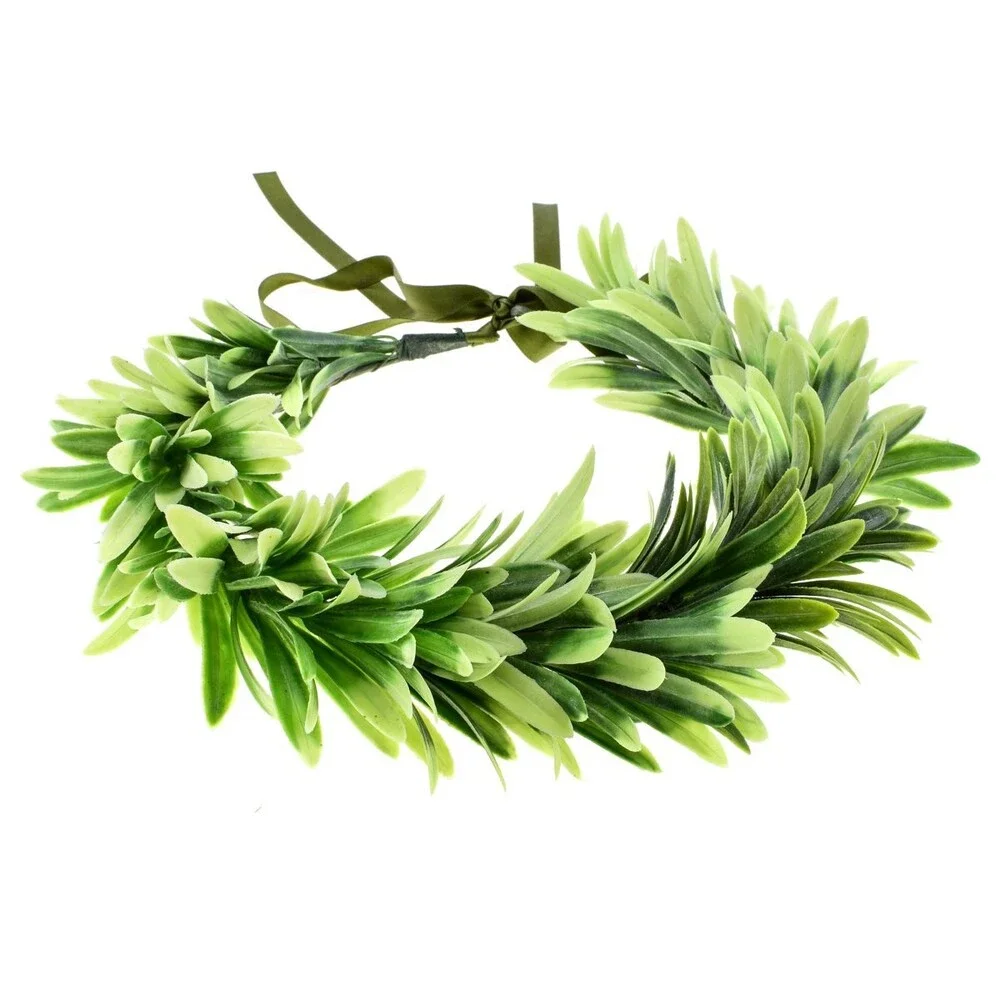 DreamLily Green Greek Leaf Crown Bridal Headpiece - NWT